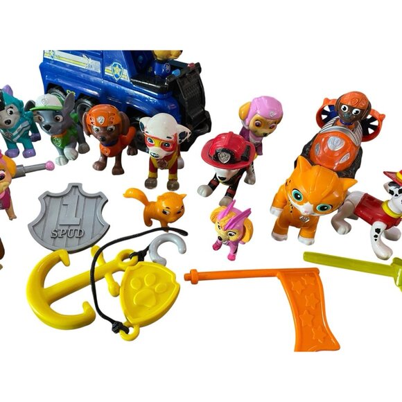 Paw Patrol Collectible Figures & Vehicles Lot Chase Skye Rocky Toy Bundle - Picture 3 of 6